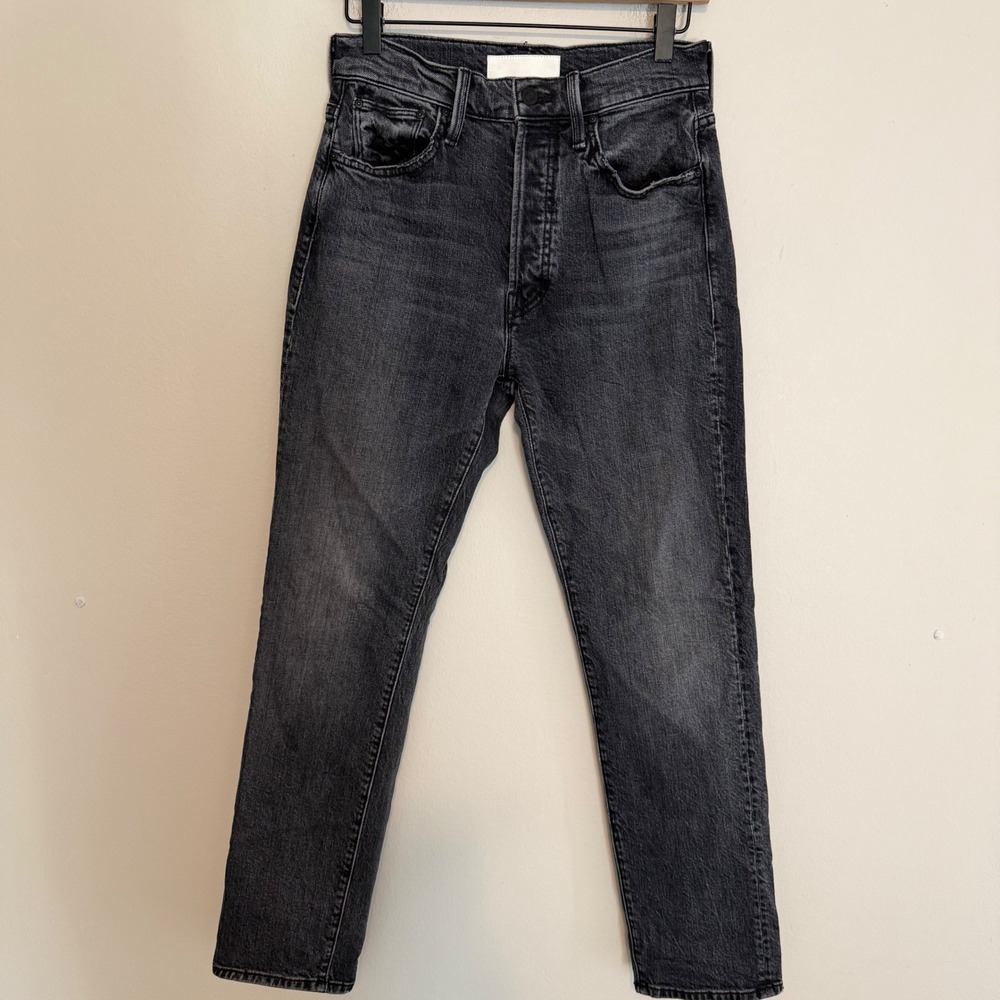 Mother Superior jeans High Waisted Hiker Hoover Roadtrip Renegade 26 black denim - Picture 2 of 9
